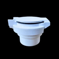 Surface-mounted vacuum cleaner socket - white - PVC